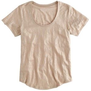 J. Crew Metallic Linen Scoop Neck Tee